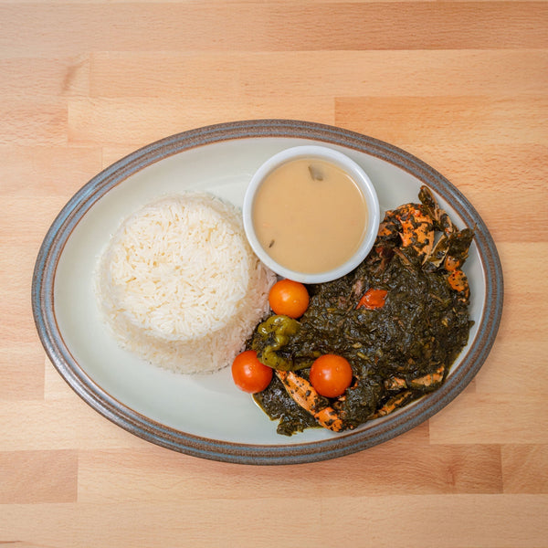 Haitian Lalo (Jute Leaves with Meat and Seafood)