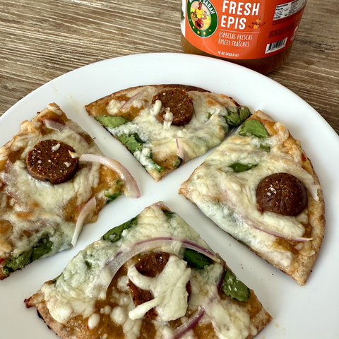 Vegetarian Pita Pizza with Haitian Epis