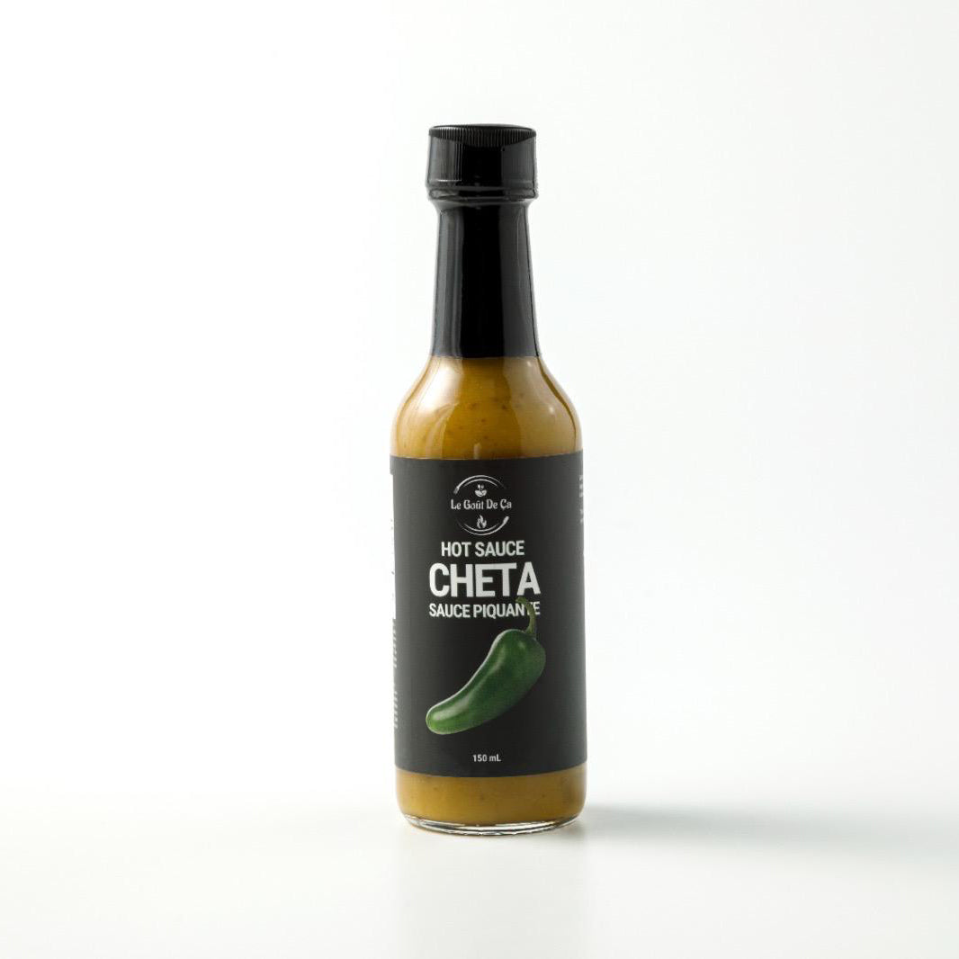 Front view of bottle of Cheta hot sauce by Le Gout de Ca