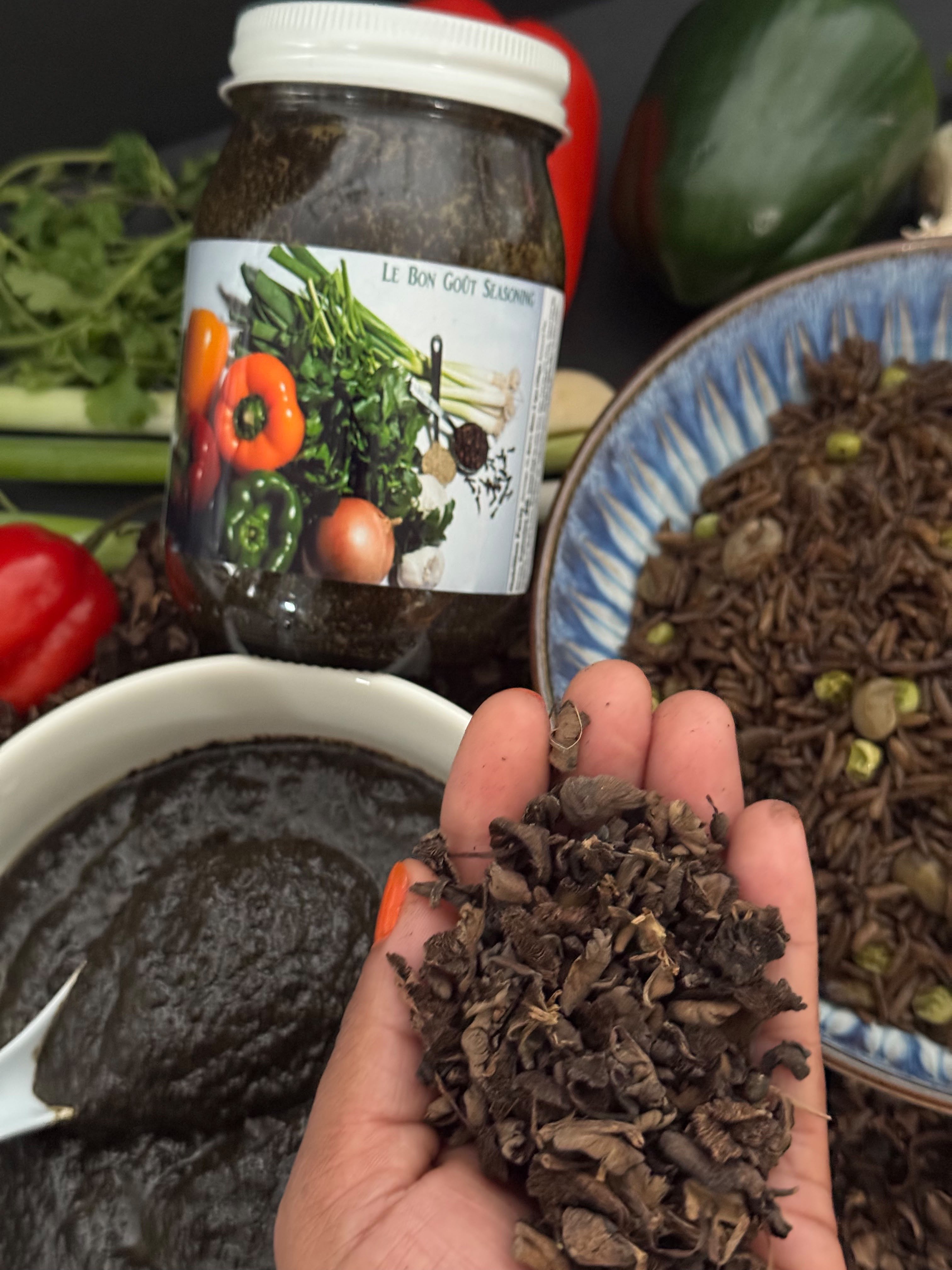 Épis Djon Djon | Haitian Black Mushroom Cooking Base for Diri Djon Djon | Low Sodium, Gluten-Free, Vegetarian-Friendly