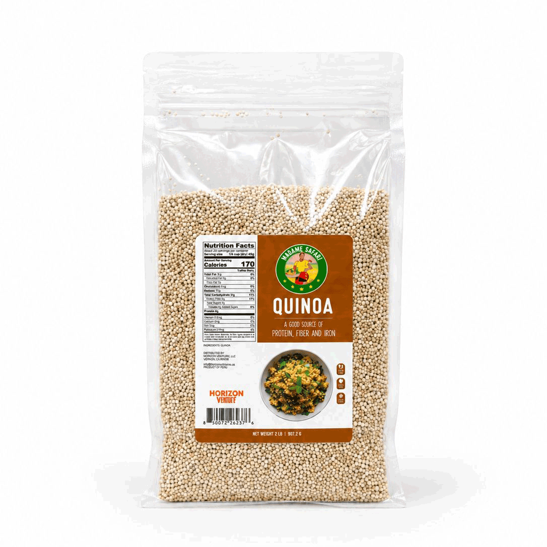 Front view of quinoa package