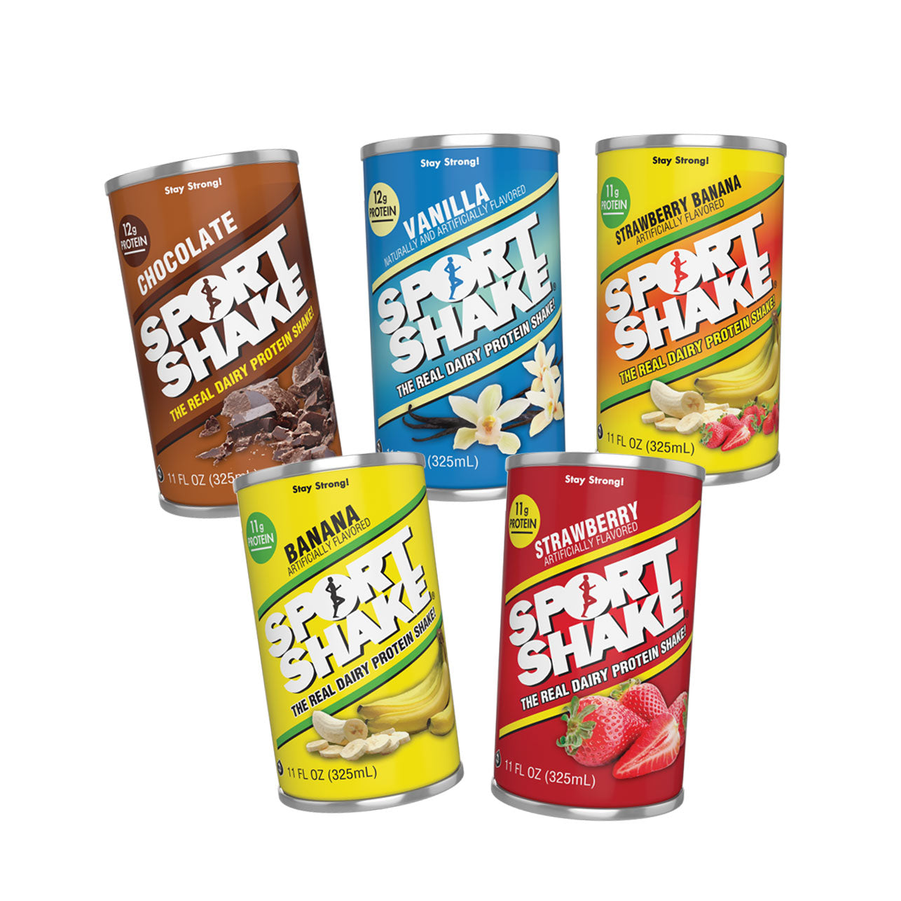 sport shake varieties on a white background