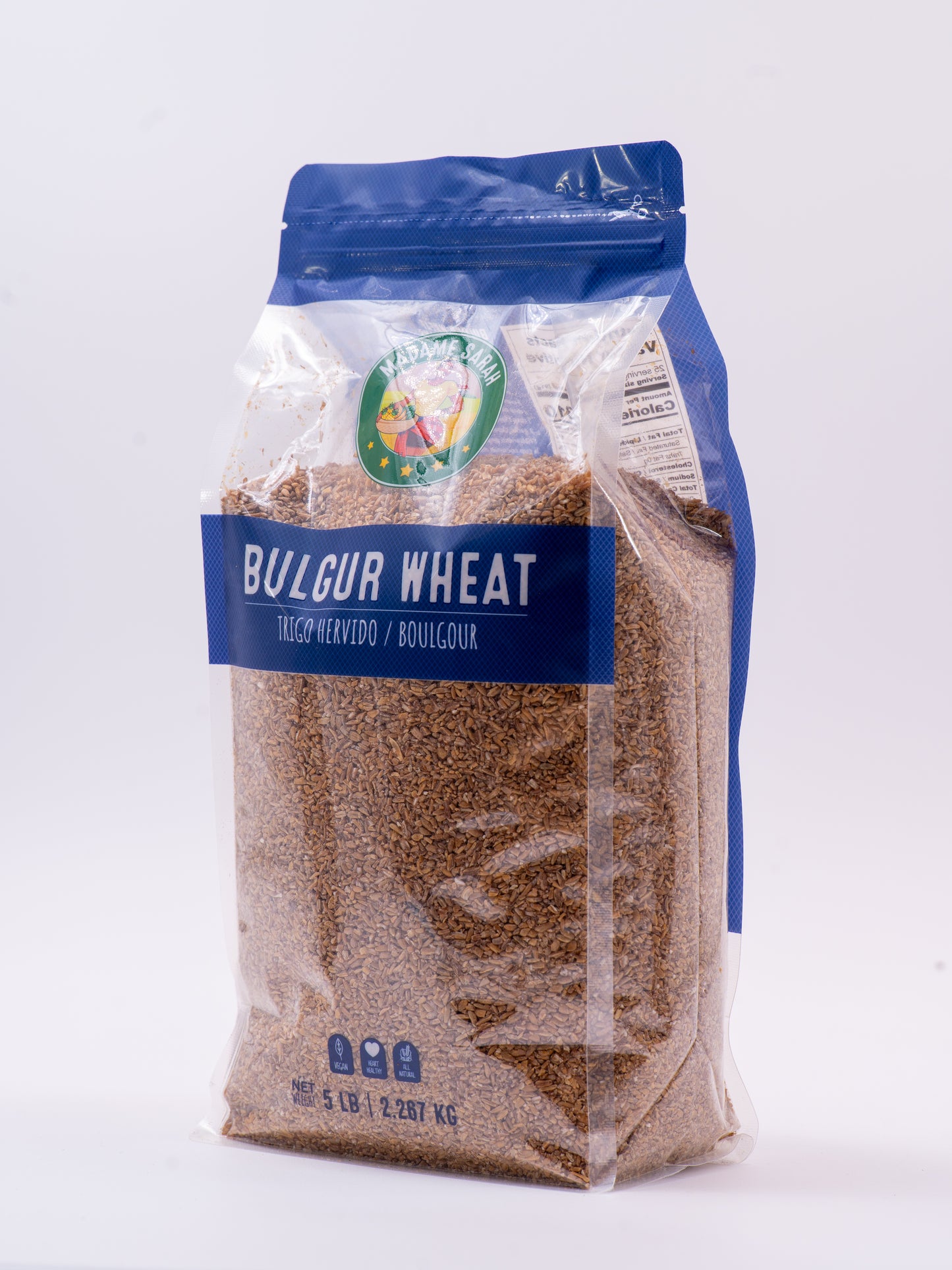 Angled view of Madame Sarah Bulgar Wheat package