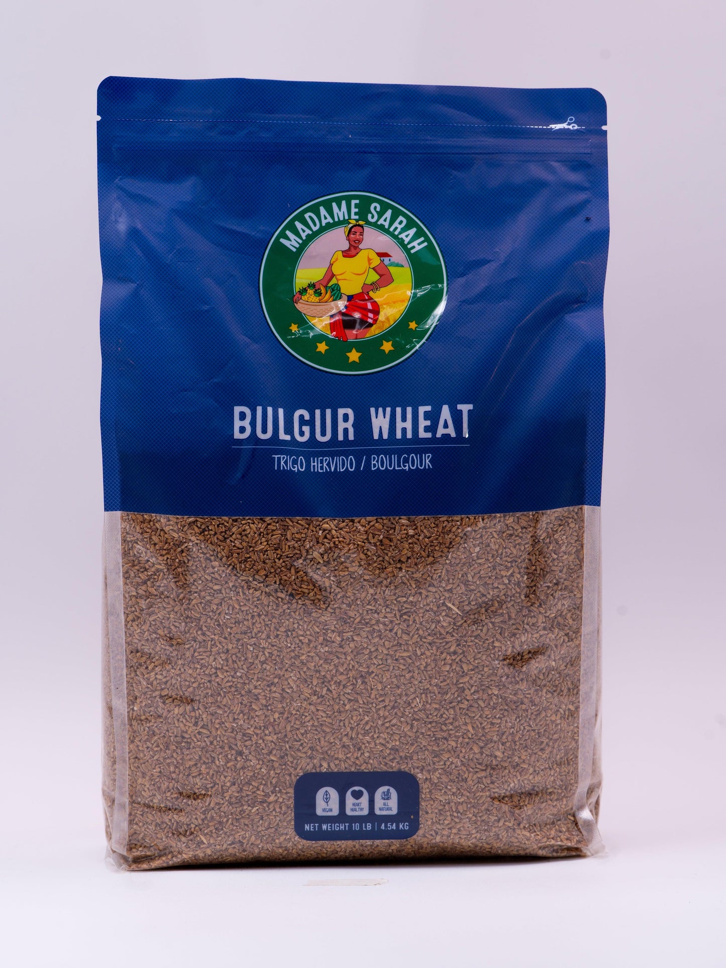 Front view of Madame Sarah Bulgur Wheat package