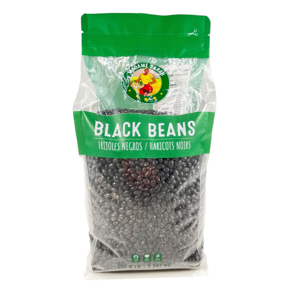 Front view of Madame Sarah Dried Black Beans package (5 pound bag)