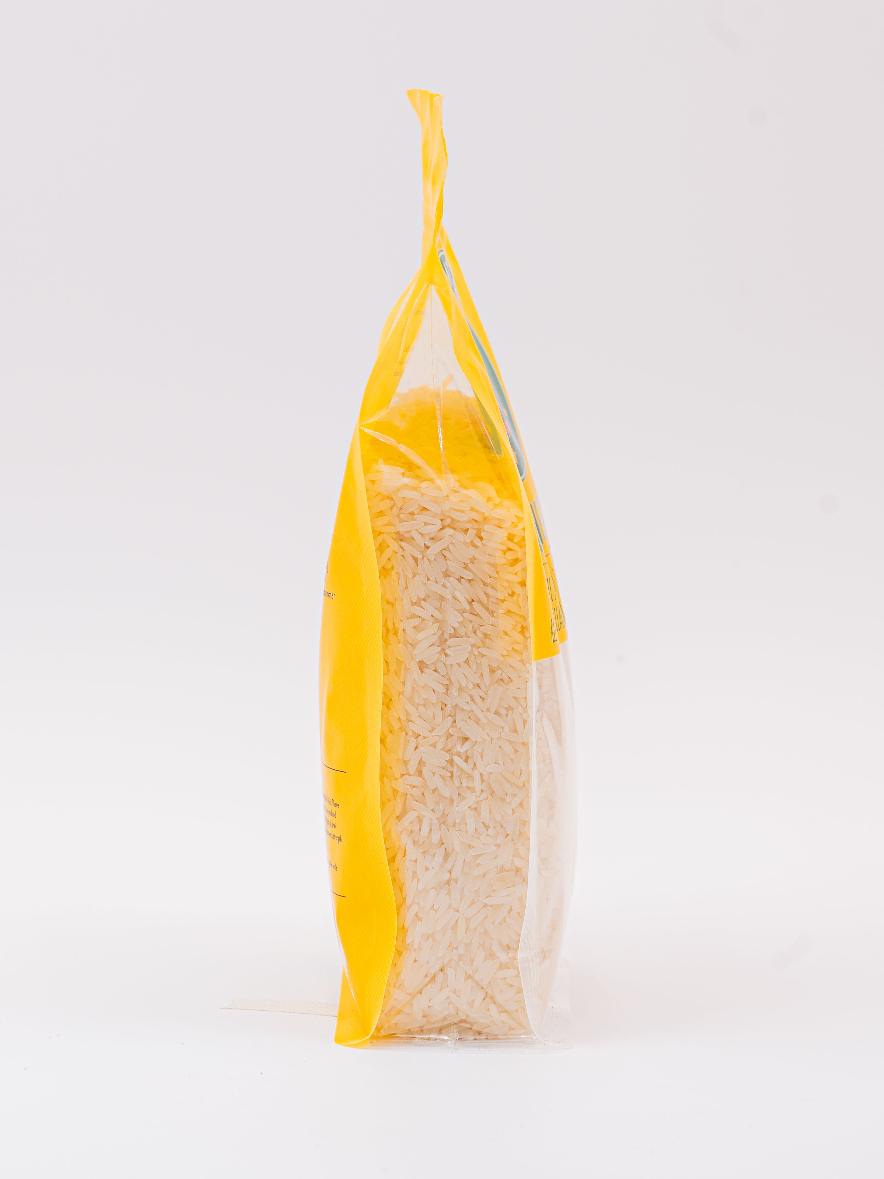 Side view of Madame Sarah Jasmine Rice (long-grain rice) package 