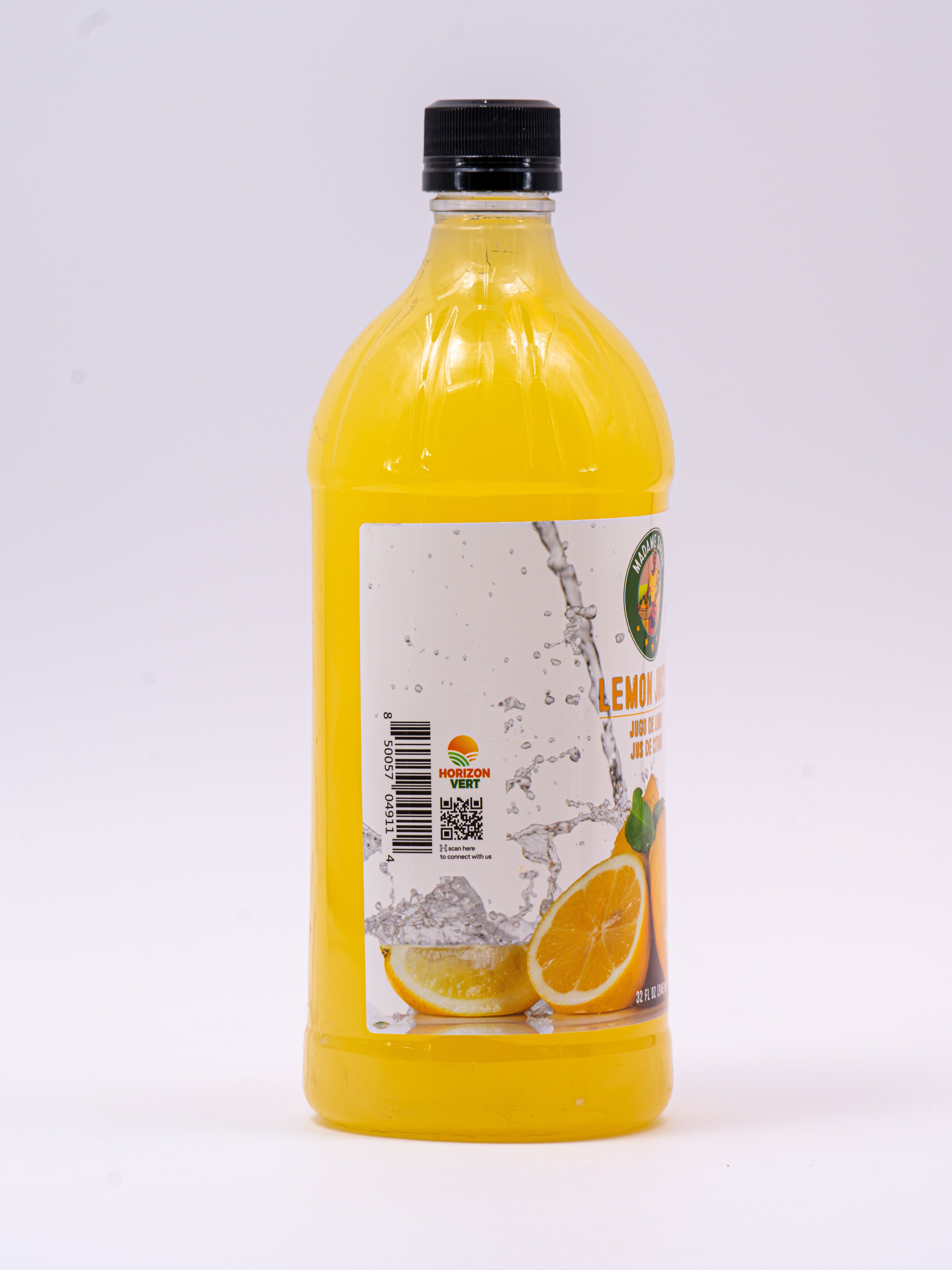 Side view of Madame Sarah Lemon Juice bottle