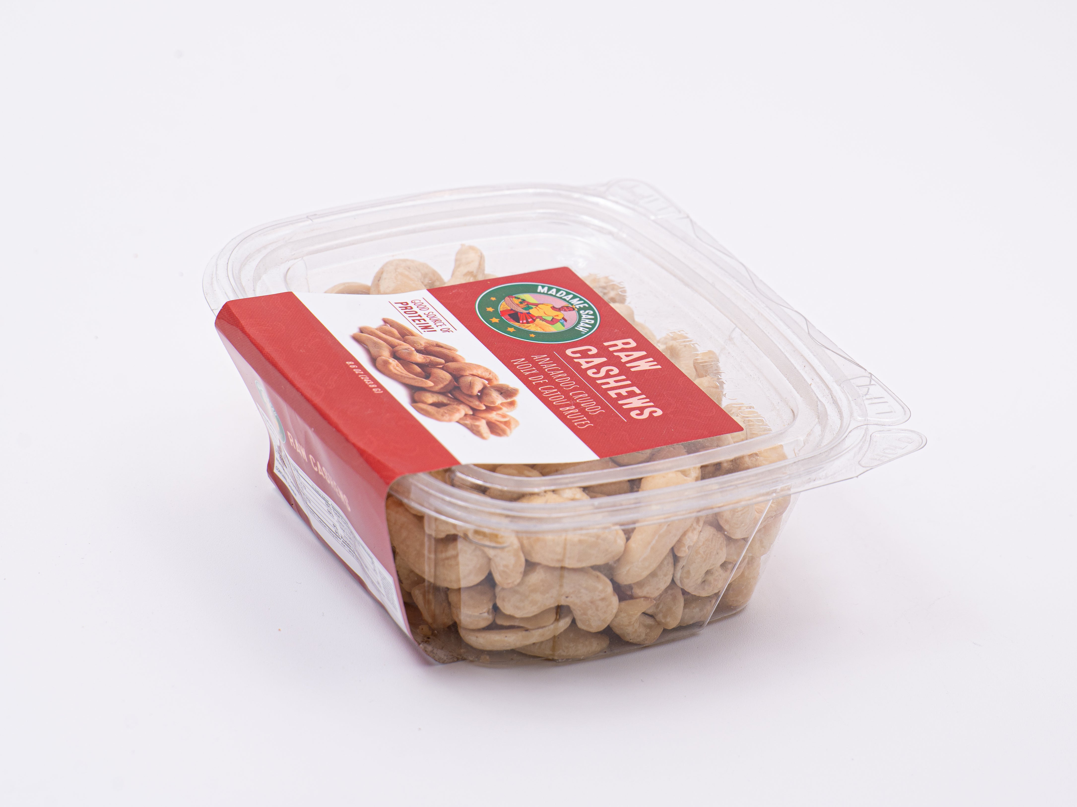 Side view of Madame Sarah Raw Cashews package