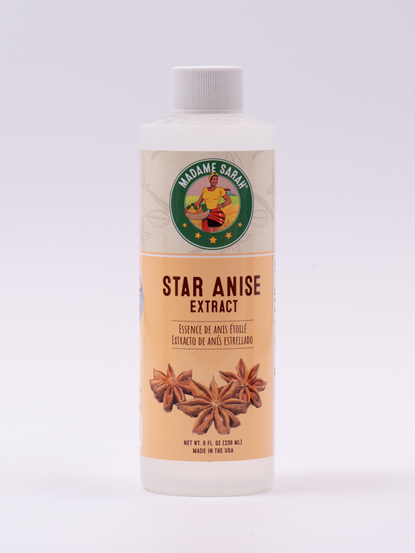 Front view of Madame Sarah Star Anise Extract bottle