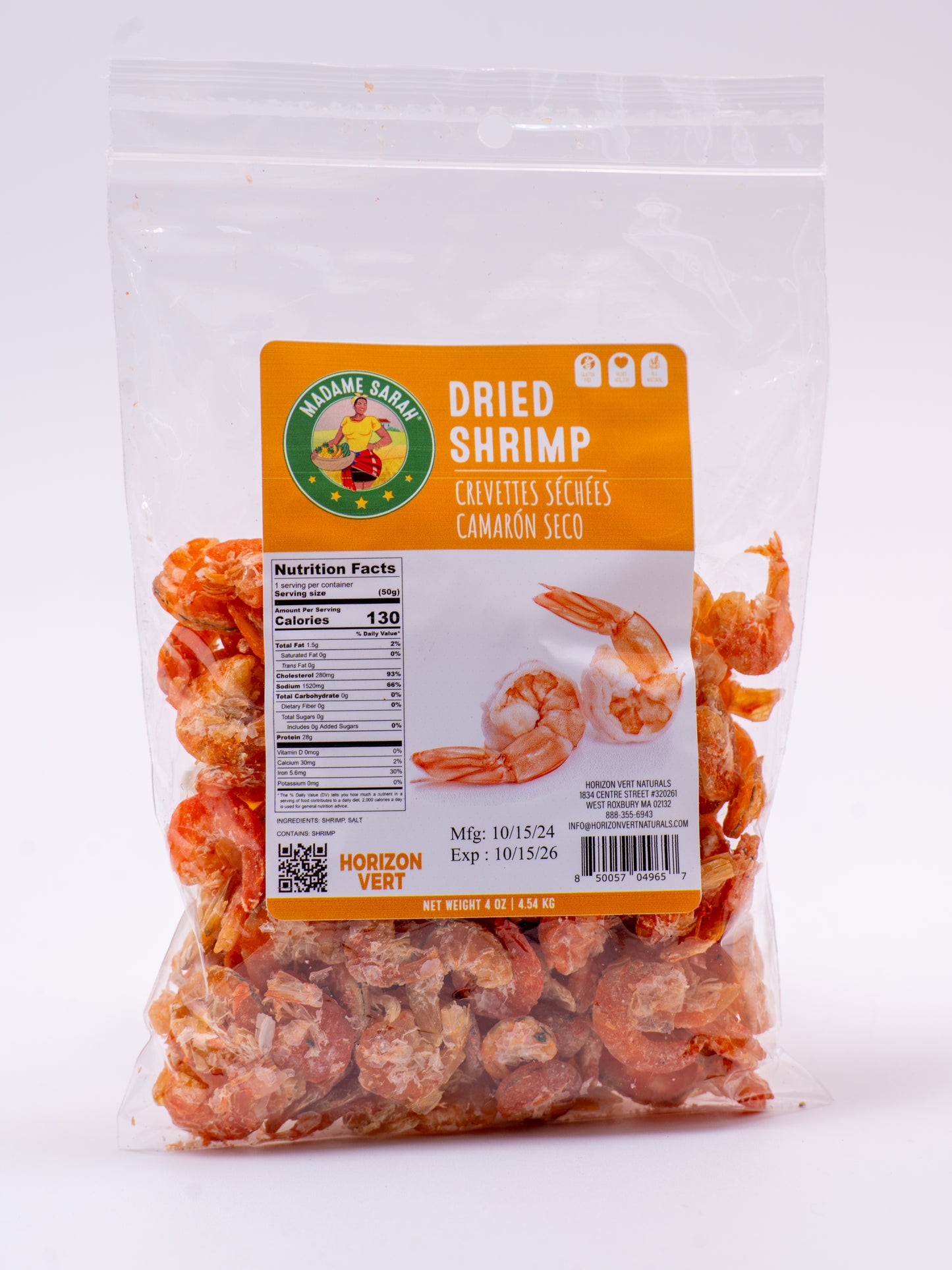Front view of Madame Sarah Tritri (Dried Shrimp) package
