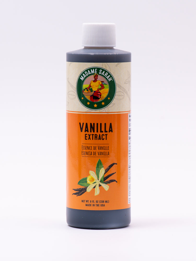 Front view of Madame Sarah Vanilla Extract bottle