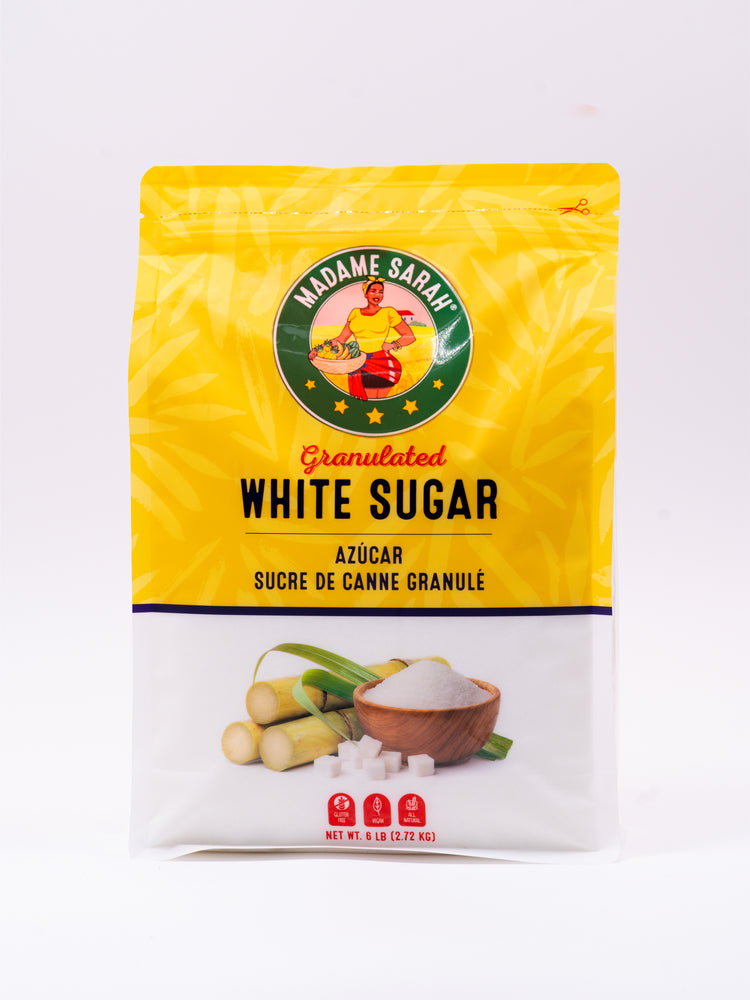 Front View of Madame Sarah White Sugar package